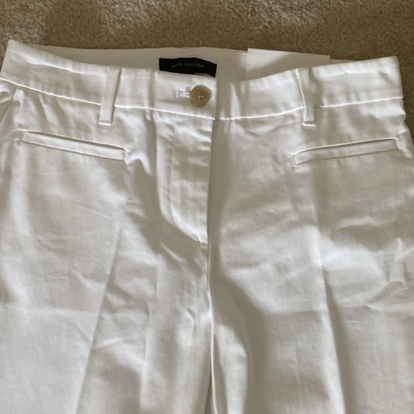 NWT white Ann Taylor mid rise the crop pants size zero - Picture 2 of 7